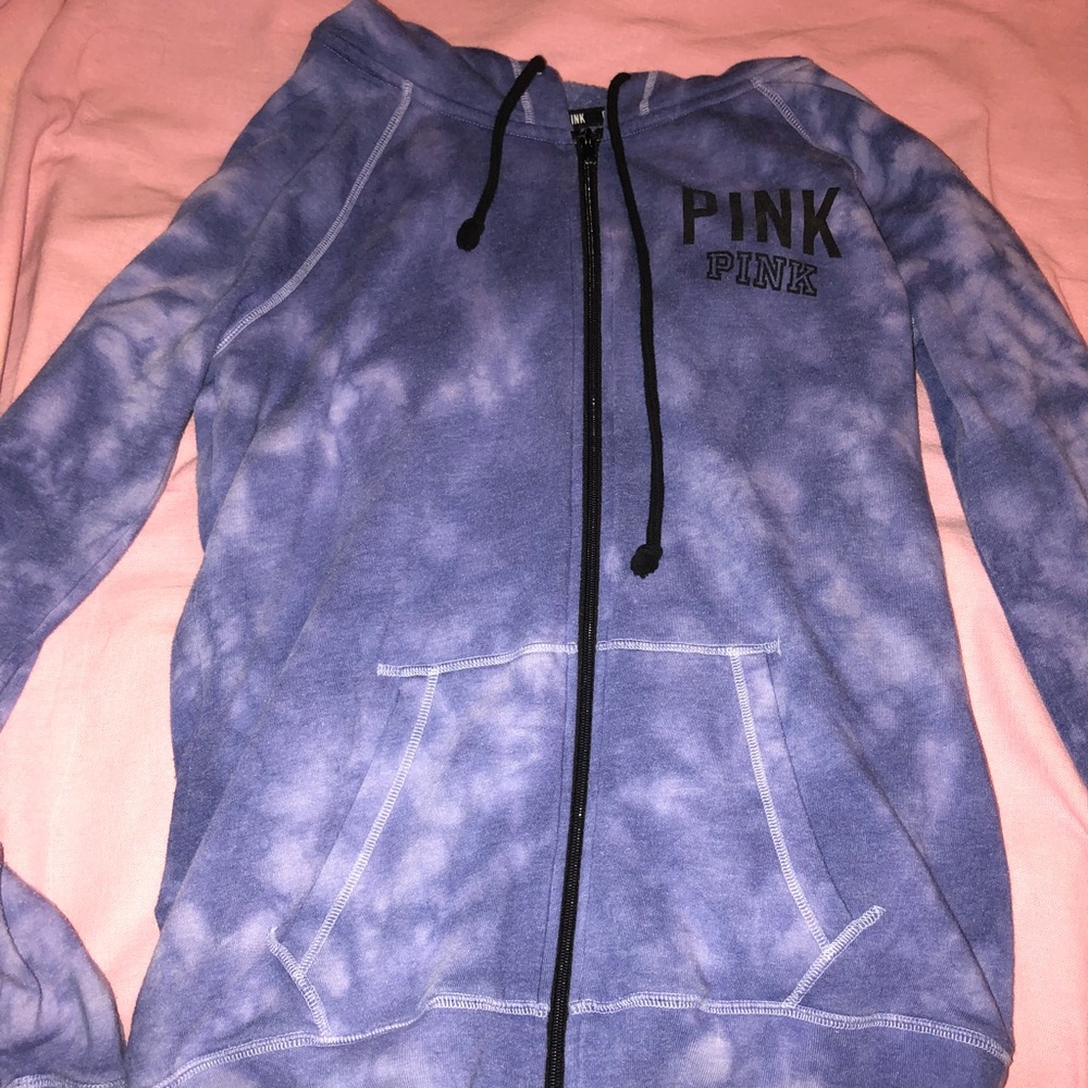 VS PINK | Zip Hoodie | Blue Tie Dye